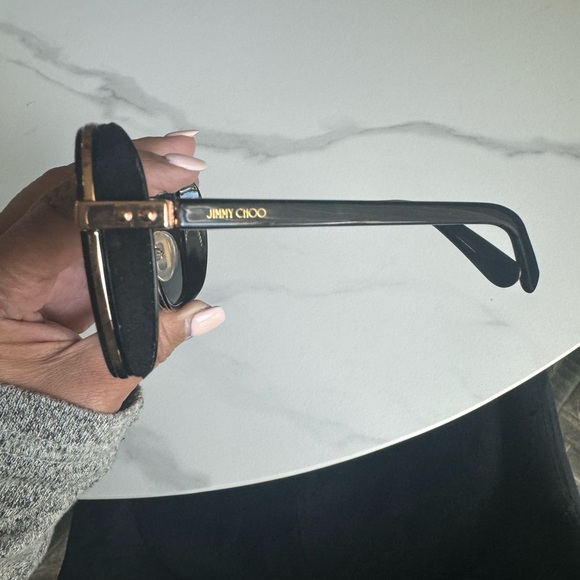 JIMMY CHOO "ELVA" unisex 54 mm rectangular frame sunglasses AUTHENTIC - Picture 4 of 15